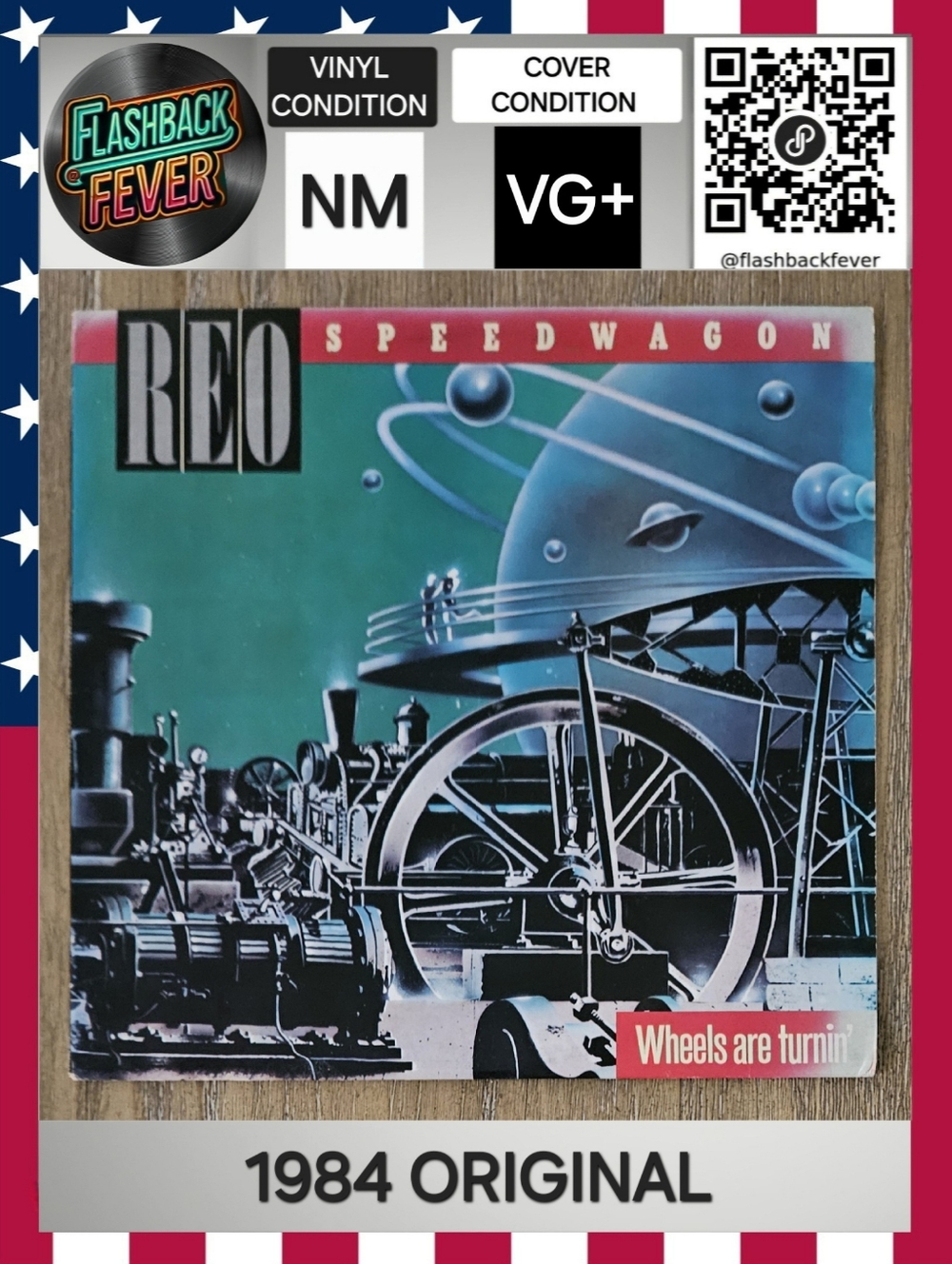 REO SPEEDWAGON•Wheels Are Turnin'•1984 US (#QE 39593) Pitman Pressing